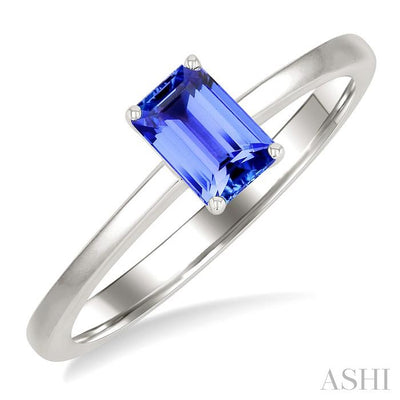 Emerald Shape Gemstone Solitaire Ring