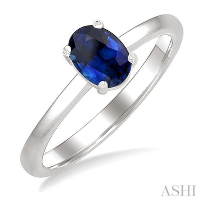 Oval Shape Gemstone Solitaire Ring