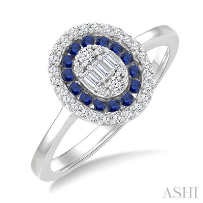 Oval Shape Gemstone & Diamond Fusion Ring