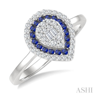 Pear Shape Gemstone & Diamond Fusion Ring