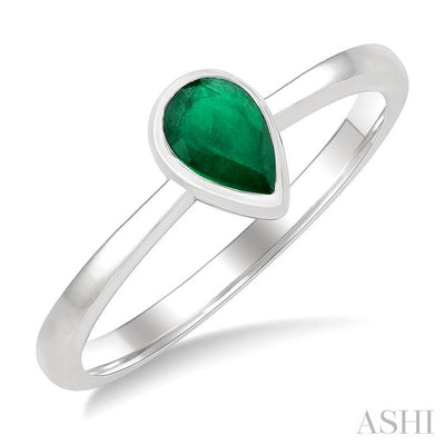 Pear Shape Gemstone Solitaire Ring