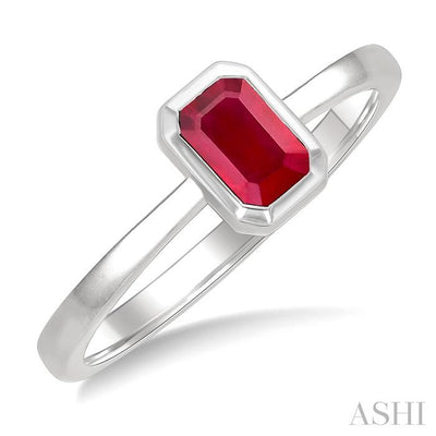 Emerald Shape Gemstone Solitaire Ring