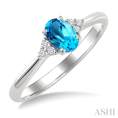 Oval Shape Gemstone & Diamond Ring
