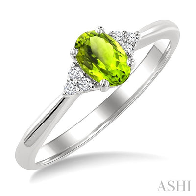 Oval Shape Gemstone & Diamond Ring