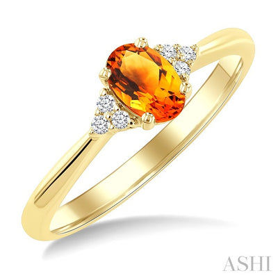 Oval Shape Gemstone & Diamond Ring