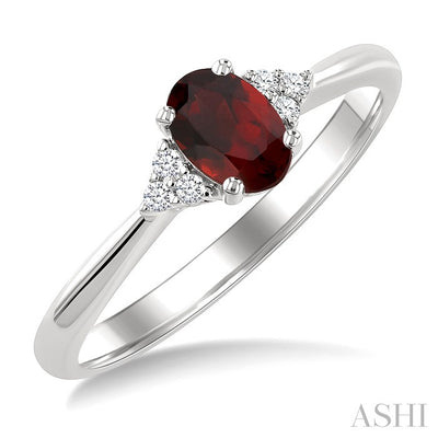Oval Shape Gemstone & Diamond Ring