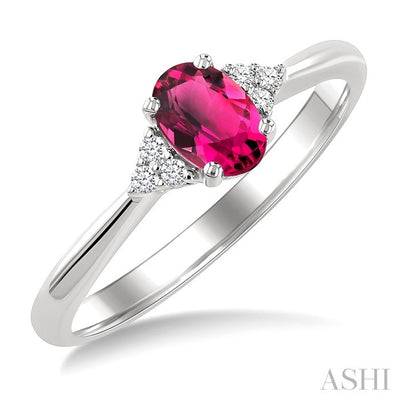 Oval Shape Gemstone & Diamond Ring
