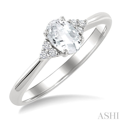 Oval Shape Gemstone & Diamond Ring