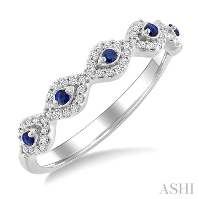 Stackable Evil Eye Gemstone & Diamond Fashion Ring