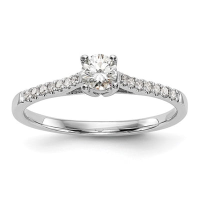 Round Diamond Straight Band Engagement Ring
