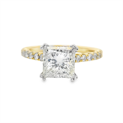 Princess-cut Diamond Hidden Halo Engagement Ring