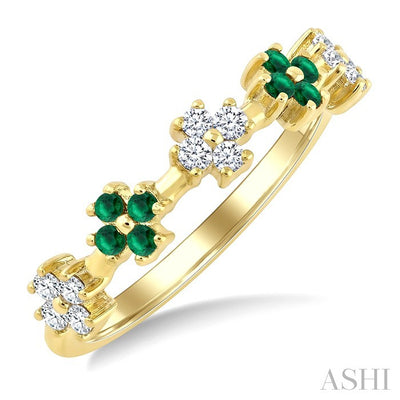 Floral Gemstone & Diamond Fashion Ring