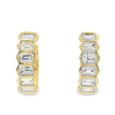 Diamond Huggie Hoop Earrings