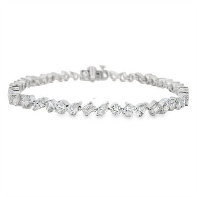 Mixed Shape Diamond Tennis Bracelet