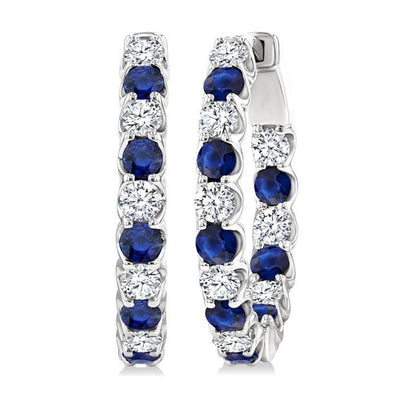 Inside-Out Sapphire & Diamond Hoop Earrings