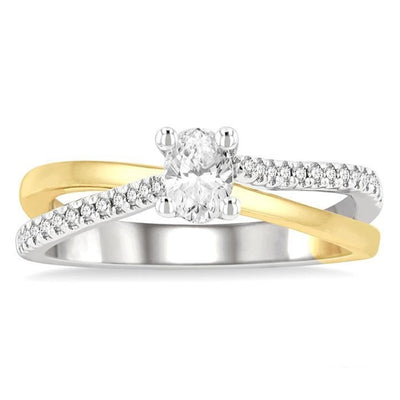 Round Diamond Twisted Engagement Ring