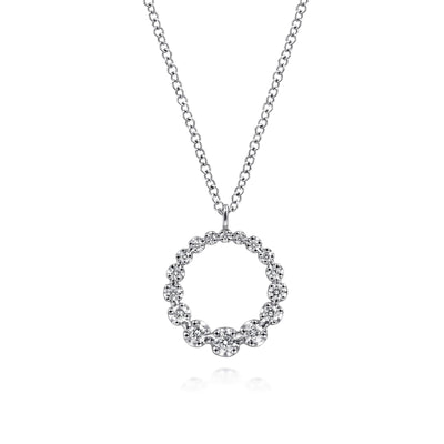 Diamond Open Circle Drop Pendant