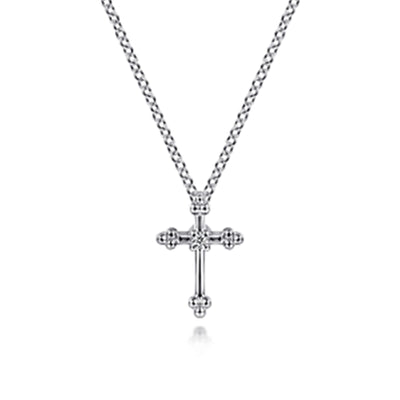 Bujukan Sterling Silver Diamond Cross Pendant