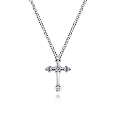 Bujukan Sterling Silver Diamond Cross Pendant