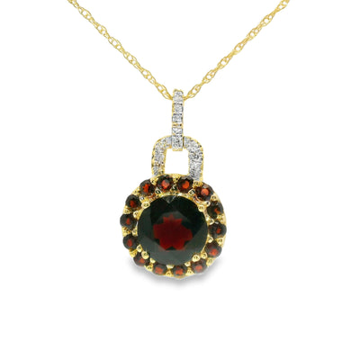 Garnet & Diamond Pendant