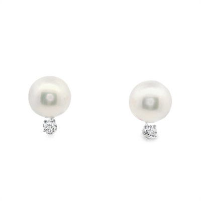 Pearl & Diamond Stud Earrings