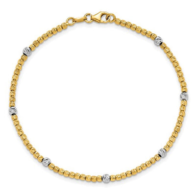 Diamond-cut Bead Station Bracelet