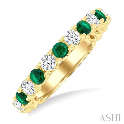 Alternate Gemstone & Diamond Wedding Band
