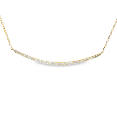 Curved Bar Diamond Necklace