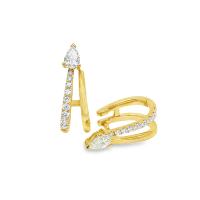 Diamond Huggie Hoop Earrings