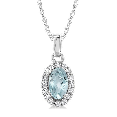 Aquamarine & Diamond Pendant