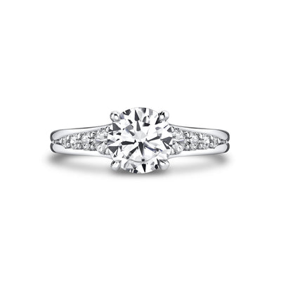 Round Diamond Accented Engagement Ring