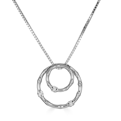 Sterling Silver Diamond Circle Pendant