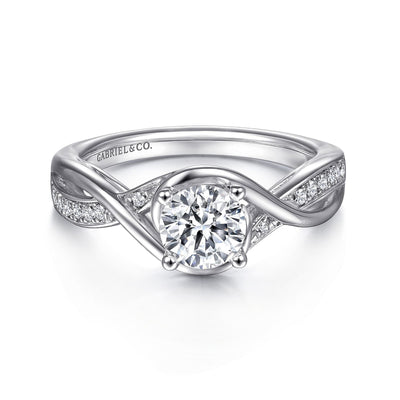 Round Diamond Twisted Engagement Ring