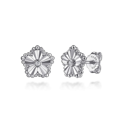 Bujukan Sterling Silver Floral Stud Earrings