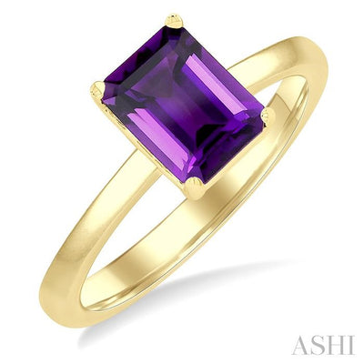 Emerald Shape Gemstone Solitaire Ring