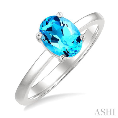 Oval Shape Gemstone Solitaire Ring