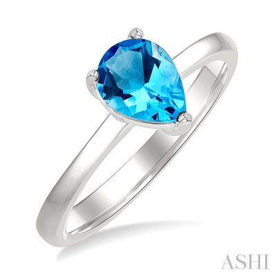 Pear Shape Gemstone Solitaire Ring