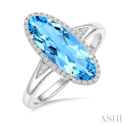 Oval Shape Gemstone & Halo Diamond Ring