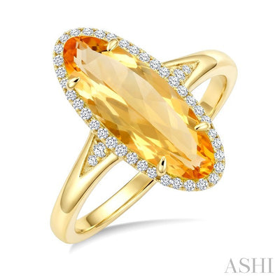 Oval Shape Gemstone & Halo Diamond Ring