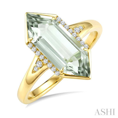 Evoque Gemstone Hexagon Shape & Diamond Ring
