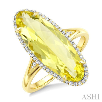 Oval Shape Gemstone & Halo Diamond Ring