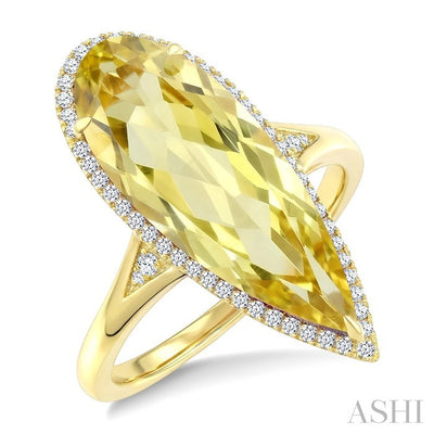 Pear Shape Gemstone & Halo Diamond Ring