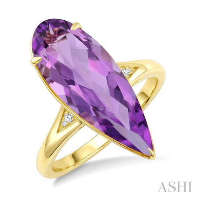 Evoque Gemstone Pear Shape & Diamond Ring