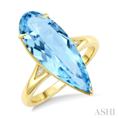 Evoque Gemstone Pear Shape & Diamond Ring