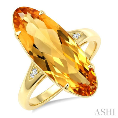 Oval Shape Gemstone & Diamond Ring