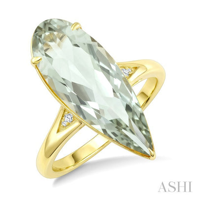 Evoque Gemstone Pear Shape & Diamond Ring