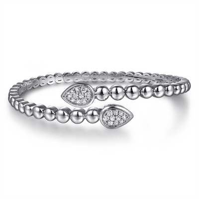 Bujukan Sterling Silver White Sapphire Bangle Bracelet