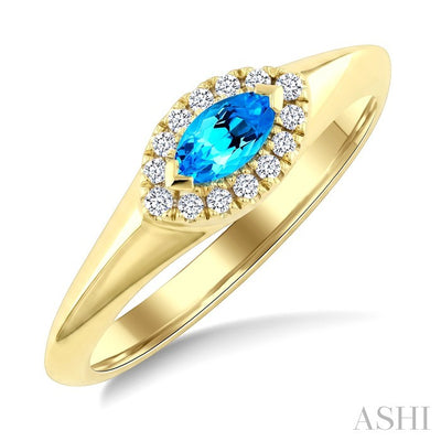 Marquise Shape Gemstone & Halo Diamond Ring