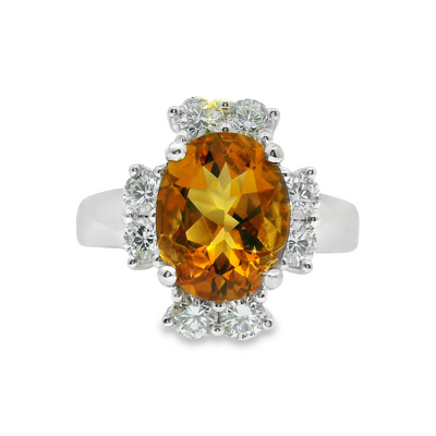 Citrine & Diamond Fashion Ring