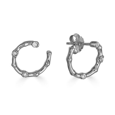 Sterling Silver Diamond Earrings